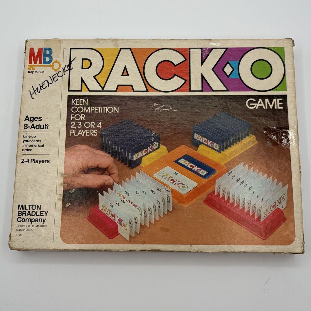 VTG 1980 Milton Bradley RACK-O-CARD Game Complete/CIB! Made USA